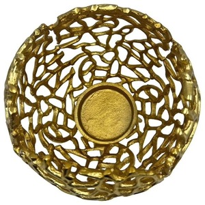 Support décoratif pour bougie, design creux en métal doré, diamètre 8 cm, résistant à la chaleur, décoration pour la maison - Product Image 4