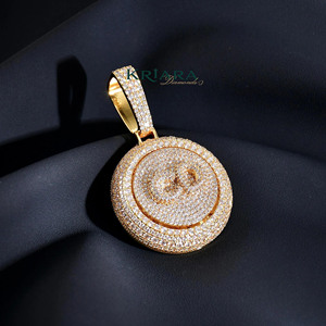 Colgante de Letra de Plata 925 con Moissanita, Cadena Hip Hop, Colgantes Temáticos para Uso Diario Masculino - Product Image 2