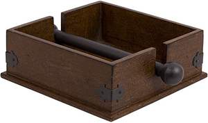 Vintage Design Solid Wood Napkin Holder With <b>Weighted</b> <b>Metal</b> Arm Acacia Wood Napkin Dispenser For Tabletop And Restaurant - Product Image 2