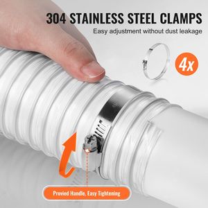 Tubo Flessibile per Aspirazione Polveri in PVC Rinforzato 2.5 X 20, Resistente alle Forature, Trasparente con Spirale in Filo d'Acciaio al Carbonio 4 X - Product Image 4