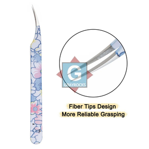 Pince à épiler en acier inoxydable avec embout en fibre pour extensions de cils, couleur et logo personnalisés - Product Image 2