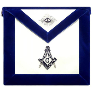 Tablier de Maître Maçon de la Loge Bleue - Broderie Argentée Bleu Royal - Product Image 1