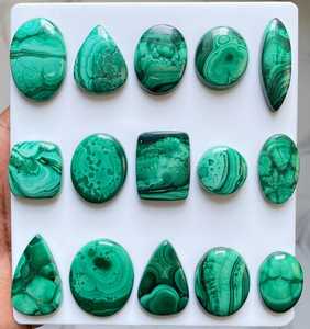 Natural Malachite Cabochon Mix Shape & Size Loose Gemstone Wholesale Lot for Jewelry Making Ring Pendant Best Quality Malachite - Product Image 1