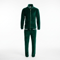 Veste de survêtement en velours noir pour homme, manches longues, col montant, fermeture éclair, couleur unie, poids moyen, polyester, pour l'automne