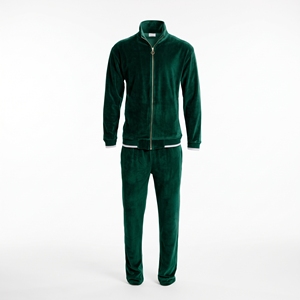 Men's Black Velour <b>Track</b> <b>Jacket</b> Full Sleeve Stand Collar Zipper Closure Casual Solid Color Midweight Polyester Autumn Wear - Product Image 5