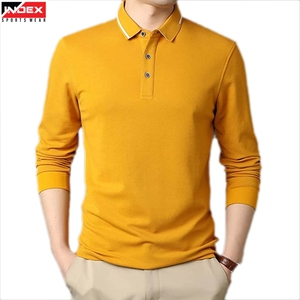 Polo à manches longues en tissu doux pour hommes, vêtements de marque personnalisés, usine OEM - Product Image 1