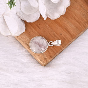 จี้มูนสโตนทรงกลมทำมือ เงินแท้ 925 สไตล์คลาสสิกวินเทจ เครื่องประดับแฟชั่นงานแต่งงานแบบอินเดีย - Product Image 3