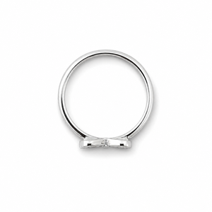 Bague nœud papillon en argent sterling 925 pour femme avec zircon cubique, mignonne, minimaliste, élégante, finition polie, pour usage quotidien, mariage ou fête - Product Image 4