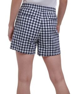 Shorts en coton Oxford rayés pour femmes avec cordon de serrage à la taille et poches, coupe décontractée, taille mi-haute, tissu respirant - Product Image 5