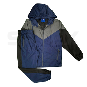 Nouvel ensemble de survêtement d'hiver pour homme, coupe-vent personnalisé avec logo sur le devant, imperméable, léger, en polyester et coton, pour activités de plein air - Product Image 1