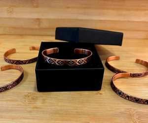 กำไลทองแดง, เครื่องประดับทองแดง กำไลทองแดงทำมือ กำไลทองแดงปรับขนาดได้ กำไลทองแดงแฮนด์เมด พร้อมกล่องของขวัญฟรี - Product Image 6