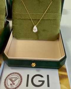 สร้อยคอจี้ทรงลูกแพร์วินเทจชุบทองคำ 14k พรีเมียม ประดับเพชรทรงลูกแพร์ 6 กะรัต E VVS เพชรเลี้ยงในห้องปฏิบัติการ รับรองโดย IGI สำหรับผู้หญิง - Product Image 6