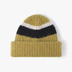 Gorro de invierno de punto acrílico, gorro tipo beanie con bloques de color, estilo casual, unisex, para una circunferencia de cabeza de 56-58 cm. - Product Image 4