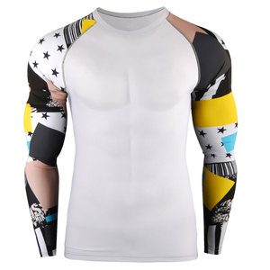 Camisetas de Artes Marciales al por Mayor con Logotipo Personalizado, Manga Larga, Transpirables, de Alta Calidad para Hombre, Spandex/Poliéster 220g - Product Image 1
