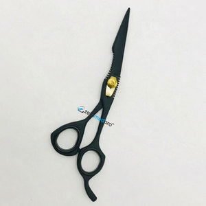 Ciseaux de coiffure professionnels en acier inoxydable japonais, noir mat, avec lame tranchante pour salon de beauté - Product Image 4