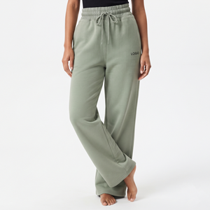Pantalones deportivos personalizados para mujer, pantalones anchos de moda urbana, pantalones deportivos de algodón de alta calidad para mujer - Product Image 4