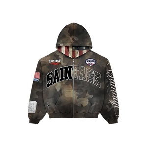 Custom Jogger Sets Manufacturer Streetwear 2 Piece Sweat Suits Sweat Set Men Cotton Tracksuit <b>Zip</b> up Crop Hoodies Sweatpants Set - Product Image 3
