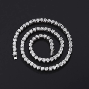 Laysware Jewels Cadena de tenis de plata 925 con diamantes de moissanita VVS de 2MM, 3MM, 4MM, 5MM, Collar y Pulsera para Hombre y Mujer, Joyería Hiphop - Product Image 6