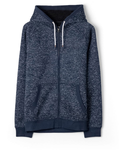 Veste polaire légère à capuche bleu marine pour homme 2026 avec doublure Sherpa, fermeture éclair, style décontracté pour l'automne, faible MOQ - Product Image 3