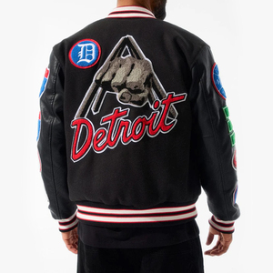 Custom <b>Men's</b> Letterman <b>Varsity</b> <b>Jackets</b> Warm Winter Baseball <b>Bomber</b> Leather Sleeves Embroidered Logo High School Style <b>Jacket</b> - Product Image 2