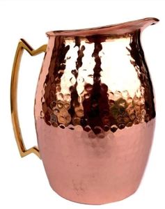 Ensemble de carafes en cuivre pour la distribution d'eau en restauration collective, ensemble métallique avec verres, durable, réutilisable, vaisselle de cuisine et de salle à manger - Product Image 1