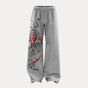 Pantalones de chándal anchos para hombre, estilo flare, rectos, holgados, con bordado, de felpa francesa de algodón - Product Image 1