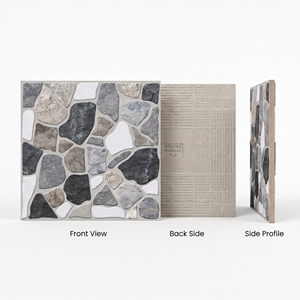Carrelage de sol en porcelaine robuste 16x16 12mm antidérapant, design moderne pour parking extérieur, référence 6091, pour entrepôt et atelier - Product Image 1