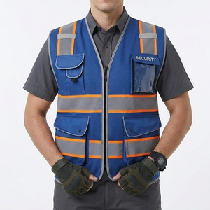 เสื้อกั๊กทำงานแบบมีโลโก้สั่งทำได้ สร้างโลโก้ของคุณเอง กระเป๋าอเนกประสงค์ เสื้อกั๊กยุทธวิธีแบบปรับได้ - Product Image 1