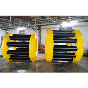 Barres parallèles gonflables jaunes et noires en PVC, diamètre 2 m, équipement d'entraînement physique, utilisation en extérieur toutes saisons - Product Image 1