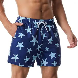 Быстросохнущие мужские пляжные шорты с принтом для плавания