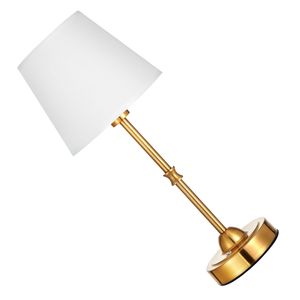 Lampe de bureau sans fil rechargeable 5200 mAh avec 3 niveaux de luminosité 2700-3000K, abat-jour en tissu, température de couleur 3000K - Product Image 1