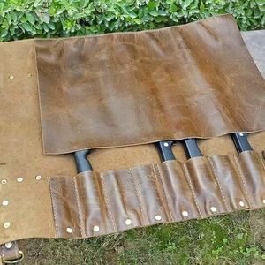 Bolsa de Cuero Genuino de Lujo con Logotipo Personalizado para Cuchillos de Chef, Protección a Prueba de Olores, Venta al por Mayor, Porta Herramientas Culinarias, Proveedor de Fábrica - Product Image 1