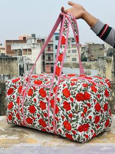Women's Large Duffel/Weekender Bags <b>Rope</b> Handle Cotton Printed Quilted Overnight Bag Unique Gifts Boho Cotton Gym Shopper - Product Image 5