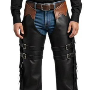 Durable High Quality Breathable Genuine Leather Western Chaps Riding Ready Customizable Options for <b>Men</b> - Product Image 4