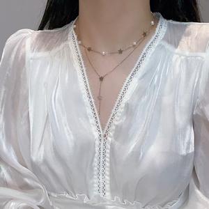 Nouveau collier en perles en forme d'éventail, tendance, luxe léger, de niche, polyvalent, perle de coquillage naturelle d'eau douce - Product Image 4