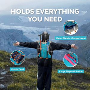Mochila de Hidratación Impermeable de Poliéster Ligero Unisex, Correas de Hombro Ajustables, Bolsillos Dobles para Botellas de Agua, Capacidad de 20L - Product Image 5