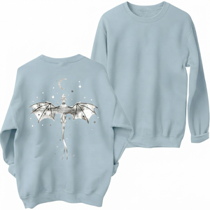 Sweat-shirt en velours à col rond et manches lanternes pour femme, imprimé avec des lettres personnalisées, bleu pastel, nylon/coton, vêtements décontractés streetwear, vêtements d'hiver - Product Image 1