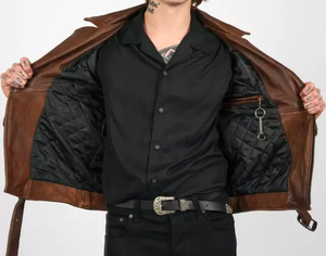 New Design Low OEM New <b>Men</b> Fashion Stylish Shiny Winter Custom <b>Genuine</b> <b>Leather</b> Breathable Eco-Friendly Quick Dry <b>Jacket</b> - Product Image 2