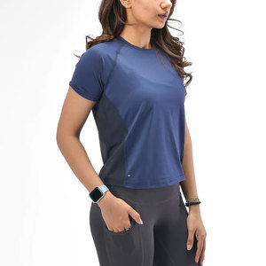 Summer Best Quality T-Shirt Workout <b>Top</b> Quick Dry <b>Compression</b> Seamless Knitted Sportswear Athletic Elastic <b>Women</b> T-Shirt - Product Image 1