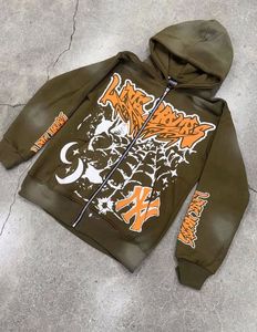 Sudadera con capucha de invierno estilo streetwear 100% algodón polar con lavado ácido, diseño de letras personalizadas con pedrería para hombre - Product Image 4