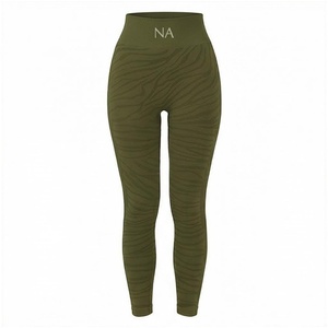 Leggings de yoga à taille haute et longueur intégrale NA, imprimé animal, spandex, polyester, extensible dans quatre directions, vêtements de sport pour femmes - Product Image 1