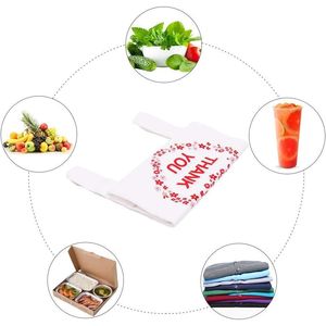 Bolsas de Plástico para Comestibles con Diseño de Camiseta Blanca de Agradecimiento, con Asas Resistentes, Tamaño Estándar de Supermercado de 12 x 20 Pulgadas, Paquete de 100 - Product Image 3