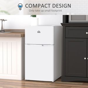 Mini Refrigerador Compacto de Doble Puerta con Congelador de 3.2 Pies Cúbicos, Estante Ajustable, Termostato y Unidad Compacta Reversible - Product Image 3