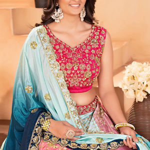 Lehenga Choli Estilo Bollywood, Largo Hasta el Suelo, para Fiestas y Bodas, Sin Arrugas, de Secado Rápido, Diseño de Alta Gama, Precio al por Mayor - Product Image 1