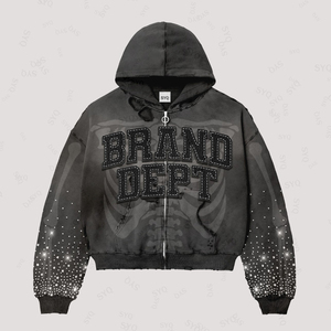 Sudadera con Capucha para Hombre, Estilo Vintage, con Estampado de Calaveras, 100% Algodón Ecológico, Hombros Caídos, Personalizable, Último Modelo 2026, Superventas - Product Image 2