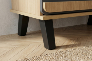 Meuble à chaussures moderne 8 niveaux 4 portes, démontable/DIY, SC410ZV, chêne gris foncé, panneaux de particules MDF, pour 24 paires de chaussures adultes - Product Image 4