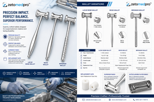 BERGMAN Mallet 9,5 Zoll 24,1 cm 11oz 312g Aluminiumlegierung Griff Chirurgisches Orthopädisches Instrument Zetomed Pro CE-Zertifiziert Klasse I - Product Image 3