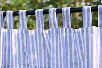 Rideaux sur mesure en coton rayé bohème, écologiques, anti-poussière, à passe-tringles, imprimés à la main, 7 options de couleurs, translucides, pour salon