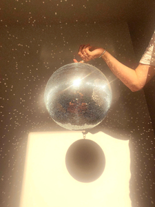 Jumbo Silver <b>Disco</b> <b>Ball</b> with <b>Hanging</b> Ring for Easy Installation Huge Mirror <b>Ball</b> Reflective Mosaic Party Decoration Event Venue - Product Image 1
