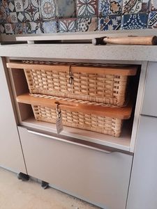 Customised Handwoven Kitchen <b>Basket</b> Pull Out Wicker <b>Baskets</b> With Wooden Runner for Cabinet Closet Clothes <b>Baskets</b> in <b>Wardrobe</b> - Product Image 2